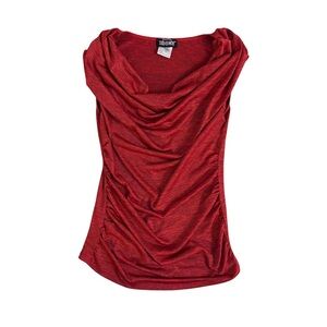 Y2K Red Drape Ruched Top